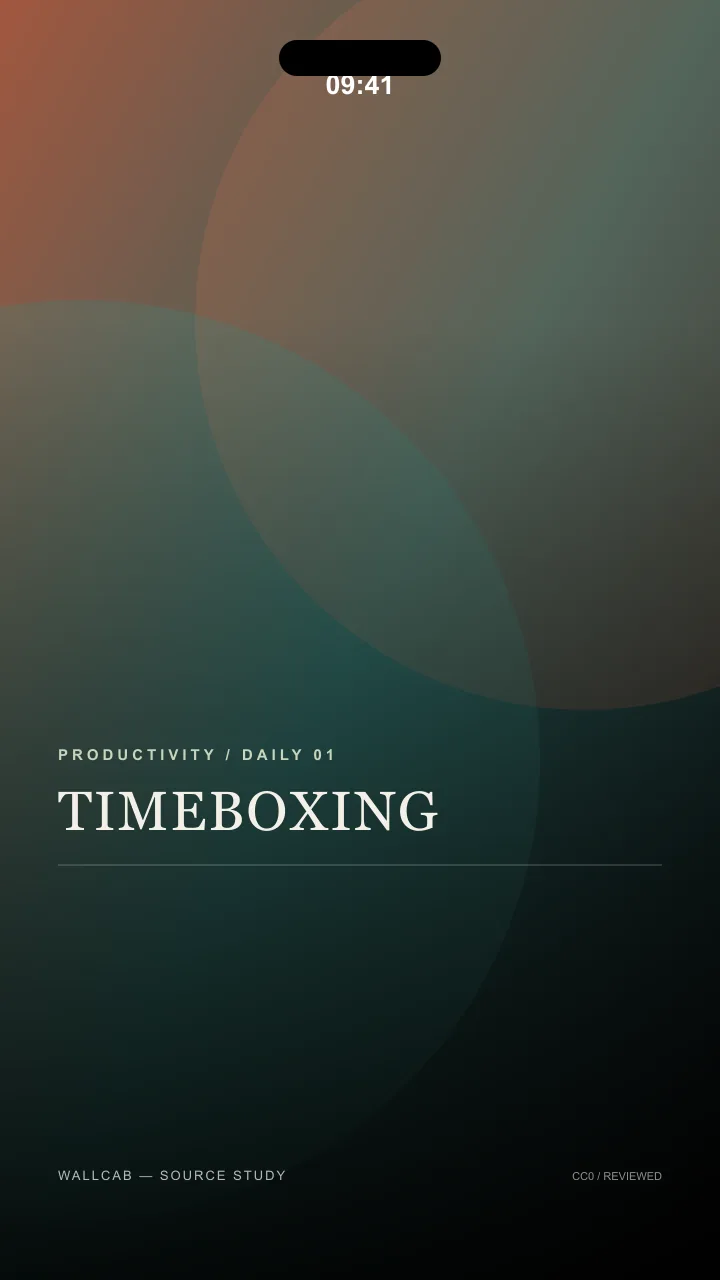 TIMEBOXING, a Productivity wallpaper in the Gradient theme