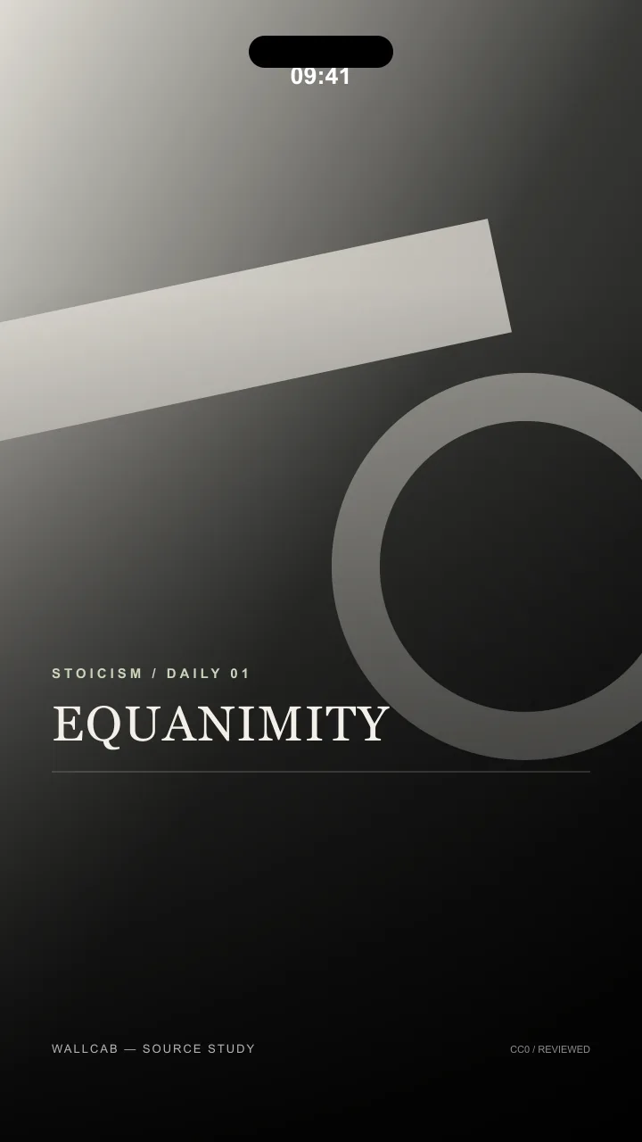 EQUANIMITY, a Stoicism wallpaper in the Black & White theme